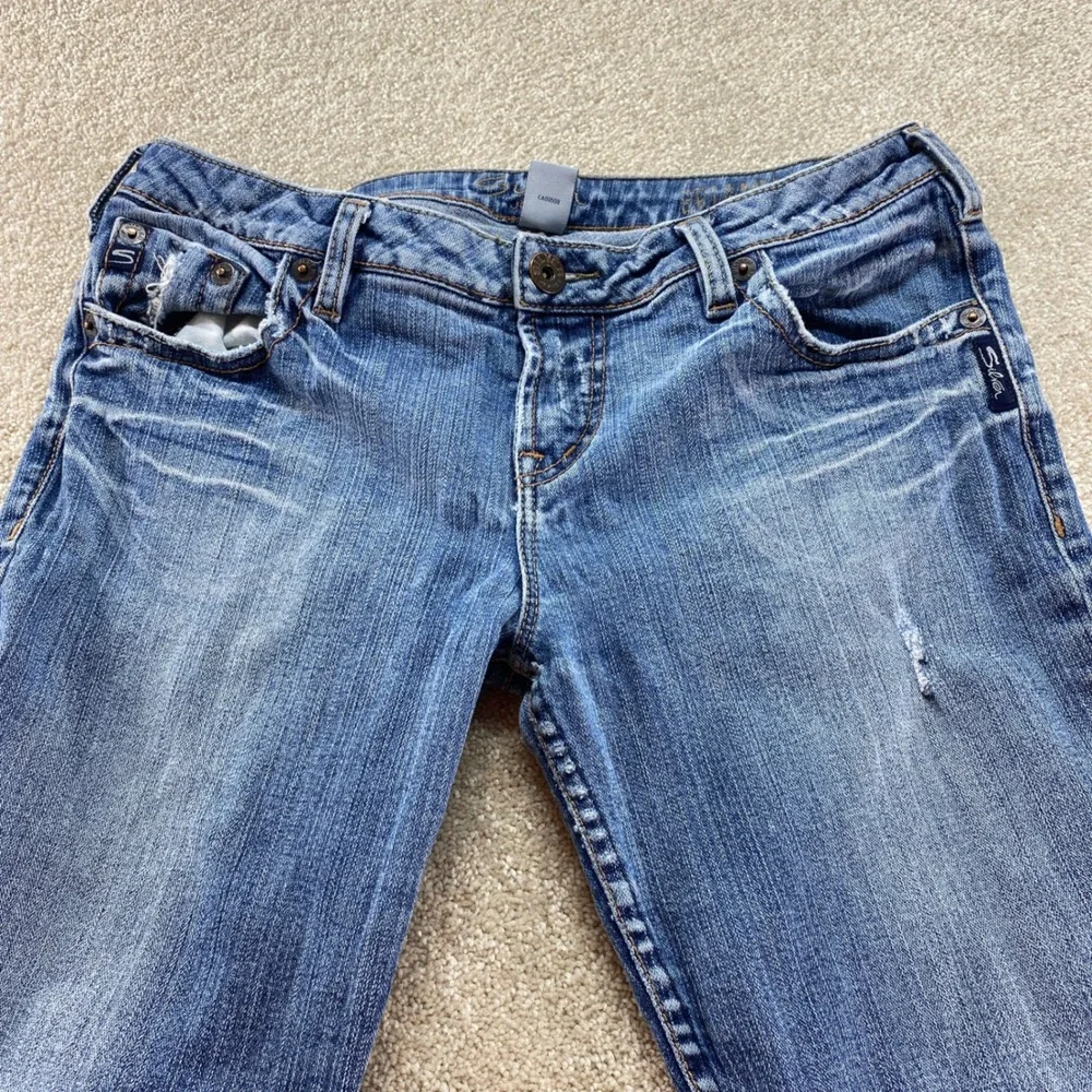 Silver Jeans Brianna Bootcut Womens 31 Blue Denim Low Rise Raw Hem‎ L31860